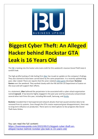 Biggest Cyber Theft  An Alleged Hacker behind Rockstar GTA Leak is 16 Years Old