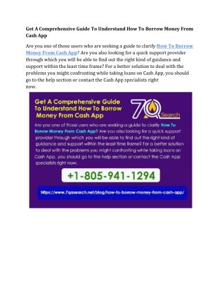 Get A Comprehensive Guide To Understand How To Borrow Money From Cash App?