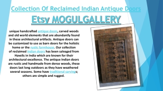 Collection Of Reclaimed Indian Haveli Doors