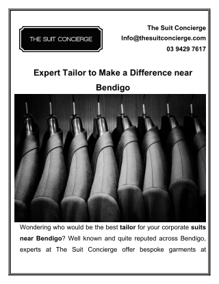 Expert Tailor to Make a Difference near Bendigo