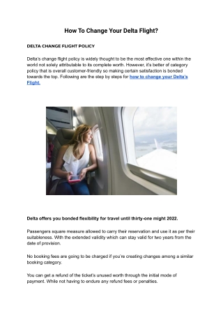 How To Change Your Delta Flight?