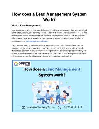 How does a Lead Management System Work