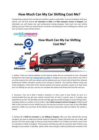 How Much Can My Car Shifting Cost Me