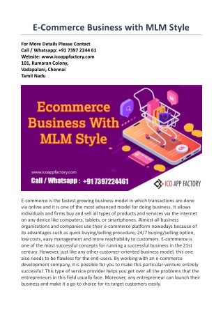 E-Commerce Business with MLM Style