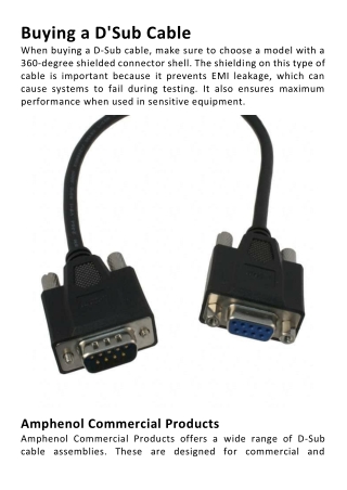 Buying a D'Sub Cable