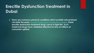 Erectile Dysfunction Treatment in Dubai