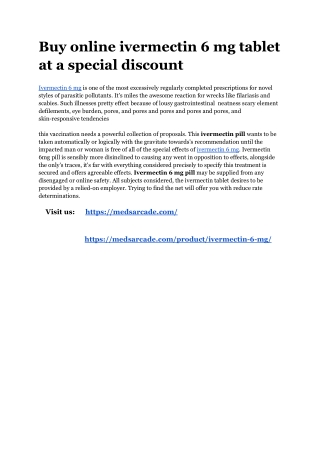 Buy online ivermectin 6 mg tablet at a special discount