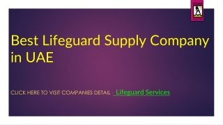Best Lifeguard Supply Company in UAE