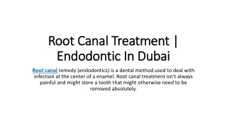 Root Canal Treatment Endodontic In Dubai