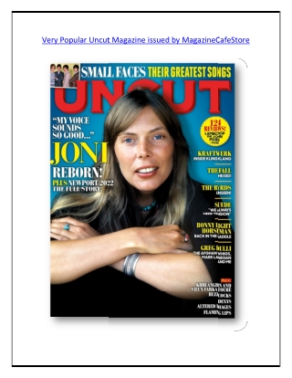 Very Popular Uncut Magazine issued by MagazineCafeStore