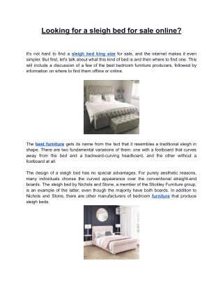 Looking for a sleigh bed for sale online