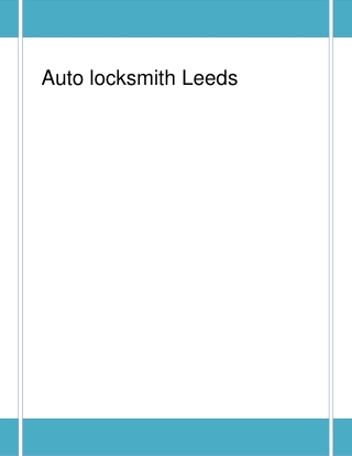 How get Auto locksmith Leeds