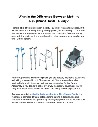 What Is the Difference Between Mobility Equipment Rental & Buy?