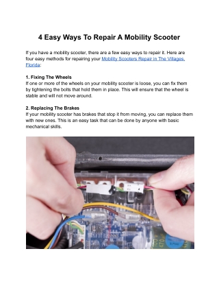 4 Easy Ways To Repair A Mobility Scooter