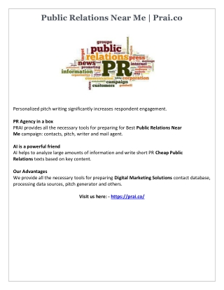 Public Relations Near Me Prai.co