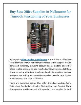 Buy Best Office Supplies in Melbourne for Smooth Functioning of Your Businesses