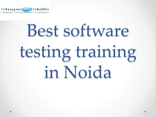 Best software testing training in Noida