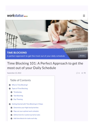Time Blocking 101: A Perfect Approach to get the most out of your Daily Schedule
