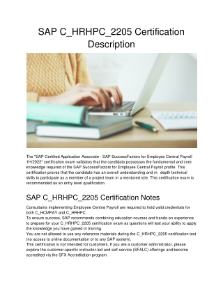 SAP C_HRHPC_2205 Certification Description