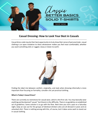 Casual Dressing: How to Look Your Best in Casuals