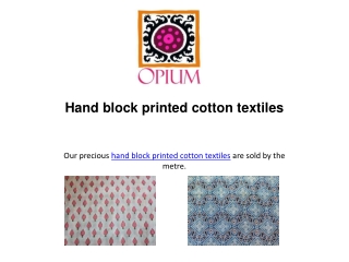 Block Print Textiles