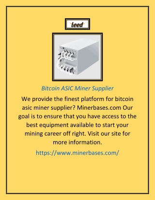 Bitcoin ASIC Miner Supplier