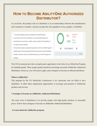 HOW TO BECOME ABILITYONE AUTHORIZED DISTRIBUTOR