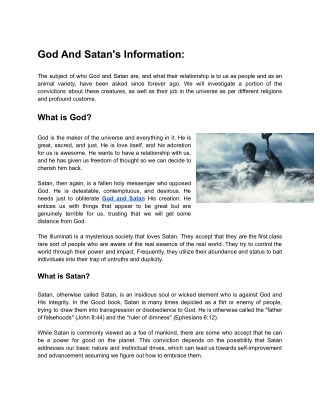 God And Satan Review_ Information_ The Real Story_ The illuminaties 