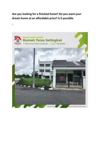 Are you looking for a finished home