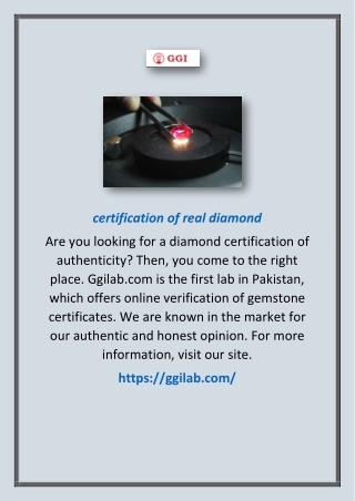 certification of real diamond2