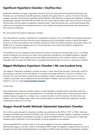 Undeniable Proof That You Need big hyperbaric chamber