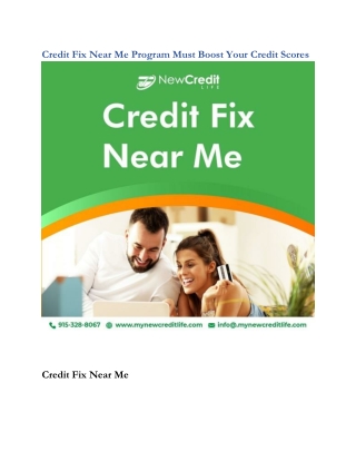 Credit Fix Near Me Program Must Boost Your Credit Scores