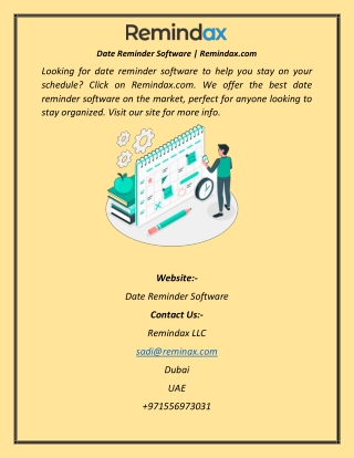 Date Reminder Software Remindax