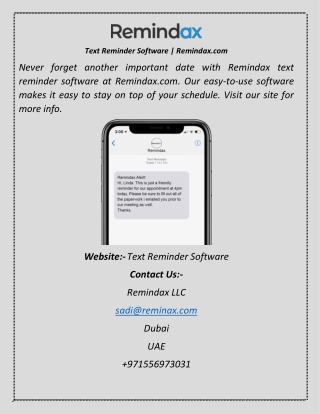 Text Reminder Software  Remindax