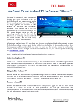 Are Smart TV and Android TV the Same or Different?