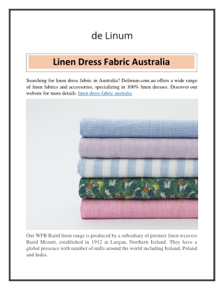 Linen Dress Fabric Australia  Delinum.com