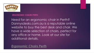 Ergonomic Chairs Perth  Dannysdesks.com.au