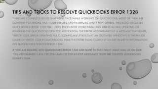 Easy Troubleshooting steps to rectify QuickBooks Error 1328