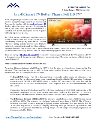Is a 4K Smart TV Better Than a Full HD TV?