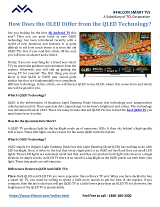 How Does the OLED Differ from the QLED Technology?