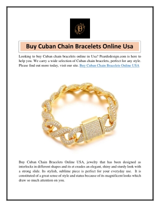 Buy Cuban Chain Bracelets Online Usa  Peardedesign