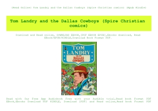 {Read Online} Tom Landry and the Dallas Cowboys (Spire Christian comics) (Epub Kindle)