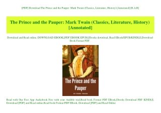 [PDF] Download The Prince and the Pauper Mark Twain (Classics  Literature  History) [Annotated] [R.A.R]