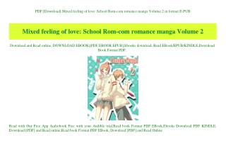 PDF [Download] Mixed feeling of love School Rom-com romance manga Volume 2 in format E-PUB