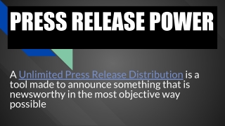 PRESS RELEASE POWER