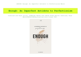 (EBOOK Enough An Imperfect Antidote to Perfectionism EBook