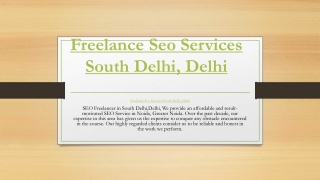 Freelance Seo Services  South Delhi, Delhi