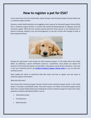 How to register a pet for ESA