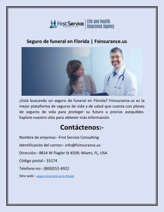 Seguro de funeral en Florida | Fsinsurance.us