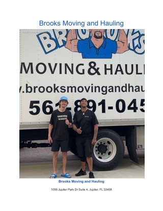 Brooks Moving and Hauling